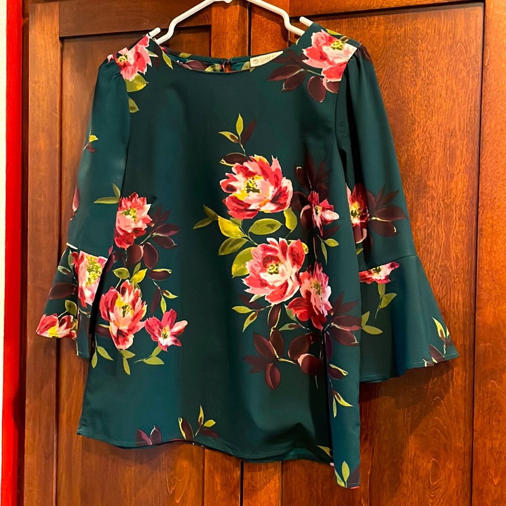 Green floral women’s blouse
